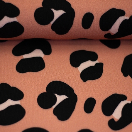 Viskose - Webware - Leo - schwarz - apricot Viskose - Webware - Leo - schwarz - apricot